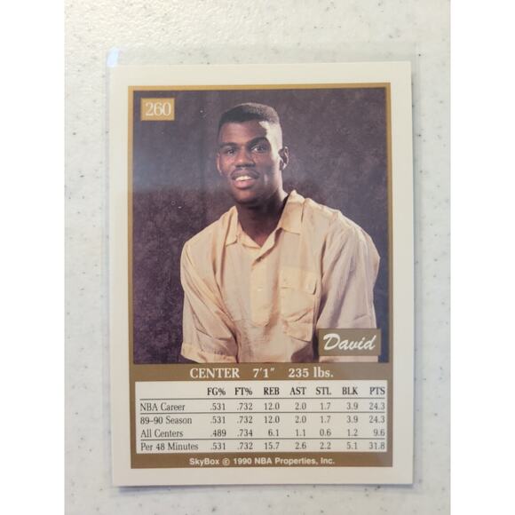 David Robinson 1990-1991 Skybox #260 - San Antonio Spurs - NBA - Freshly Opened - Picture 2 of 2